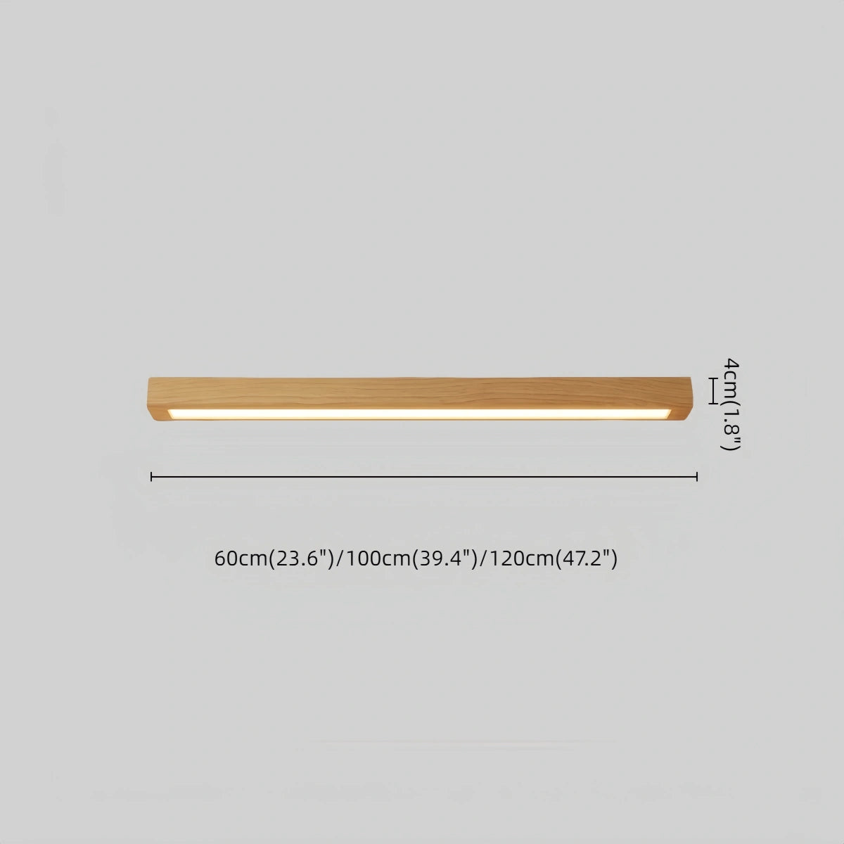 Zenno Minimalist Linear Ceiling Light -- Natural Wood/Walnut for Hallway