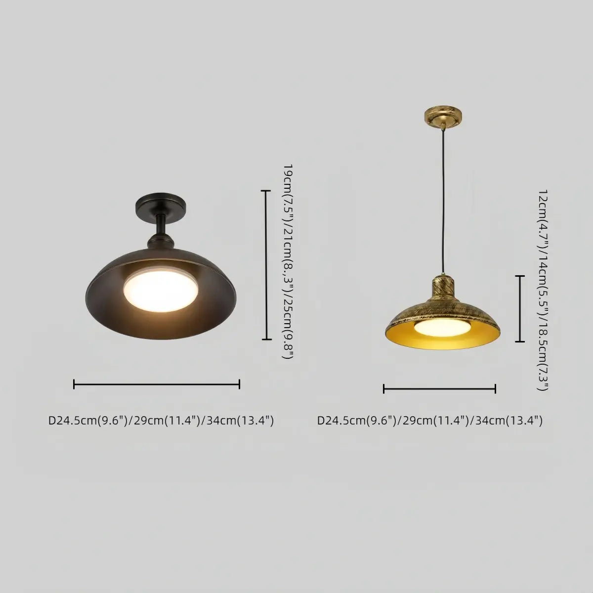 Irondale Industrial Waterproof Pendant Light -- Black/Brass Iron for Outdoor Wall