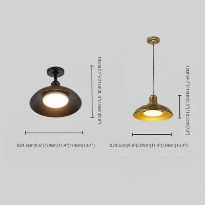 Irondale Industrial Waterproof Pendant Light -- Black/Brass Iron for Outdoor Wall