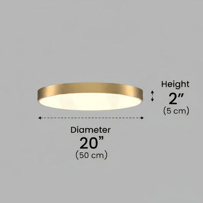 Excelis Solid Brass Ceiling Light – Matte Acrylic Diffuser Warm Even Glow