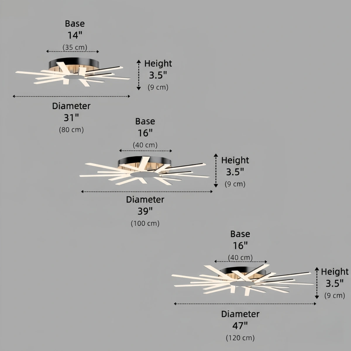 Nebula Modern Star Radiating Ceiling Light – Black/GoldAcrylic Rods for Living Room