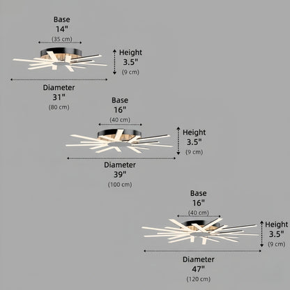 Nebula Modern Star Radiating Ceiling Light – Black/GoldAcrylic Rods for Living Room