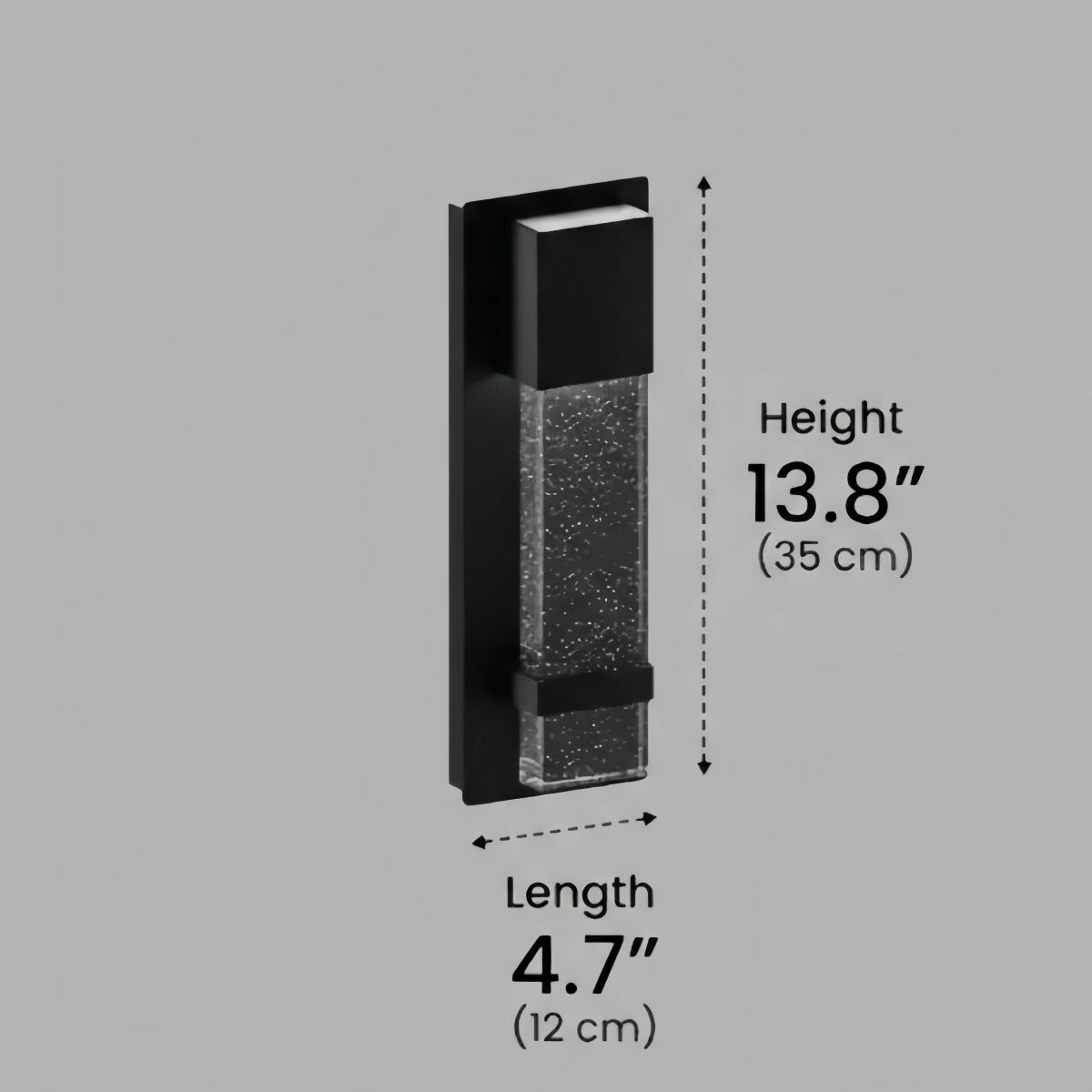 Arcato Modern Vertical Outdoor Wall Sconce – Black Stainless Steel/Glass for Patio/Entryway