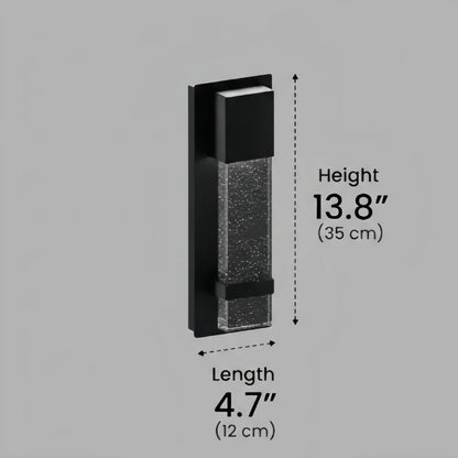 Arcato Modern Vertical Outdoor Wall Sconce – Black Stainless Steel/Glass for Patio/Entryway