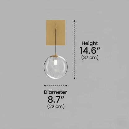 Excelis Modern Gold Globe Wall Sconce – Brushed Gold Finish Modern Elegant Design