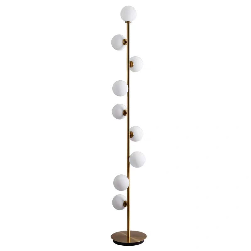 Excelis Modern Floor Lamp – Slim Design with Glass Globe for Living Room