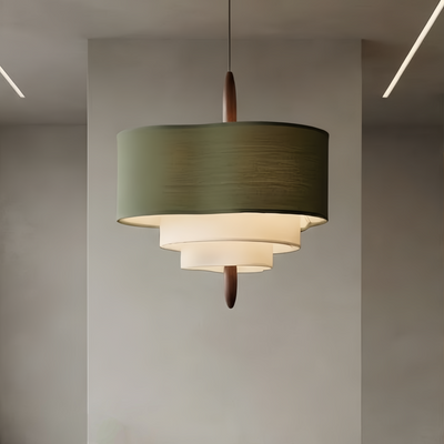 Lámpara Colgante de Tela Moderna Zenno – Blanco o Verde para Comedor