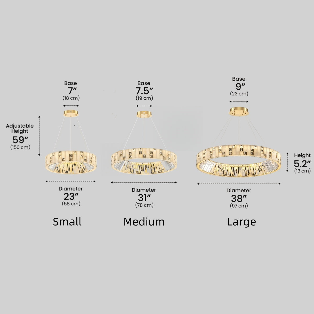 Excelis Modern Layered Alabaster Ring Chandelier – Brushed Gold Stainless Steel Framea