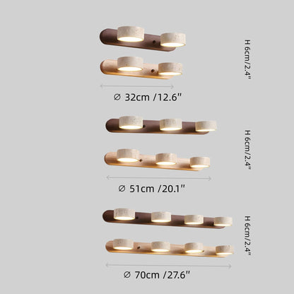 Modern Travertine Wall Light – Wood and Stone LED Sconce for Living Room