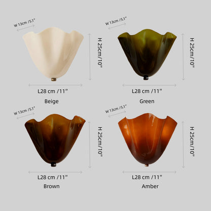 Organic Sculptural Wall Light — Petal-Form Earthy Tone for Bedroom