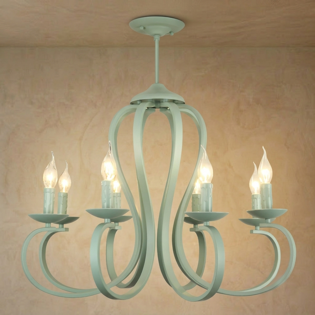 Lámpara de araña vintage Excelis con múltiples luces metálicas para comedor/sala de estar