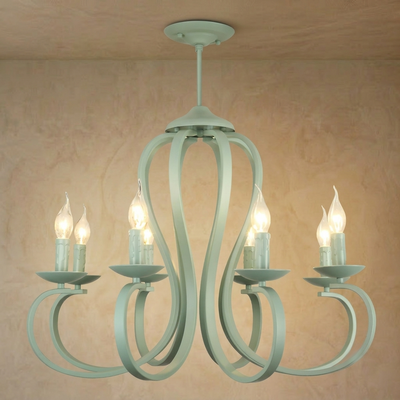 Lámpara de araña vintage Excelis con múltiples luces metálicas para comedor/sala de estar