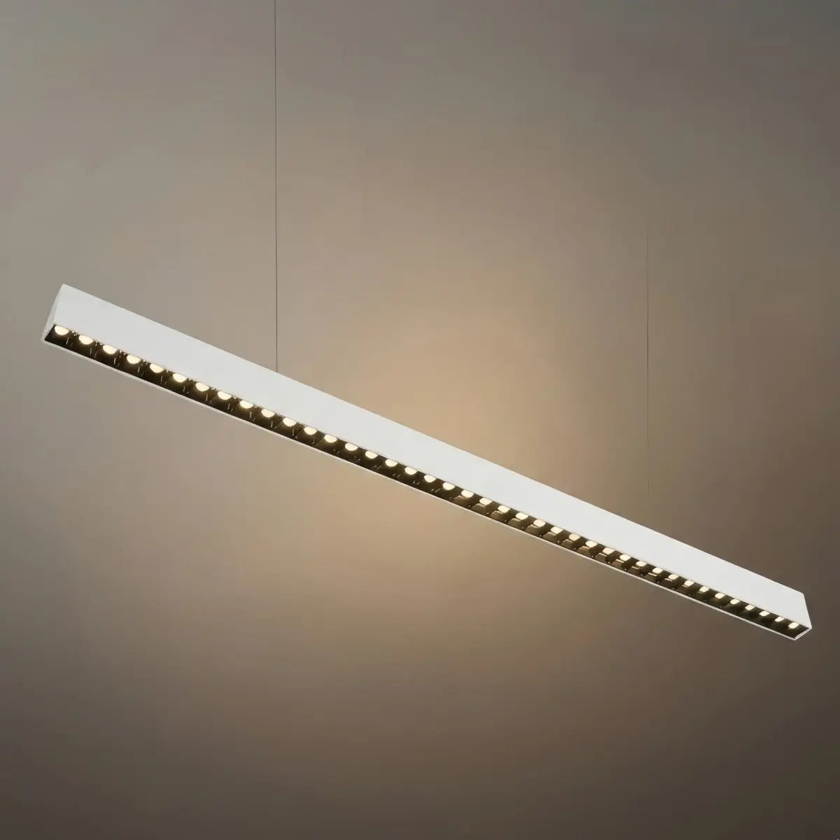 Modern Linear Pendant Light -- Aluminum Acrylic Black or White