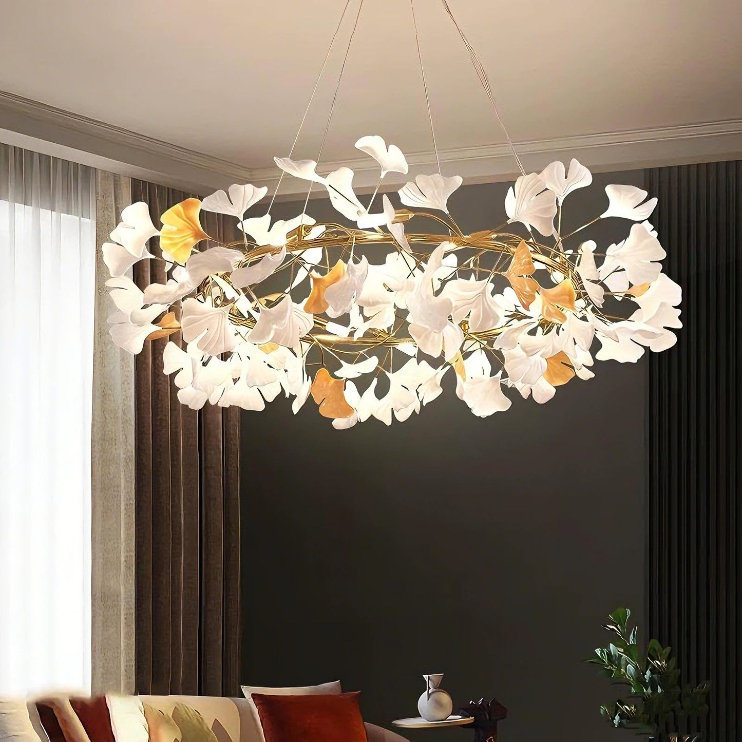 Excelis Art Deco Chandelier – Ceramic Design for Dining Room