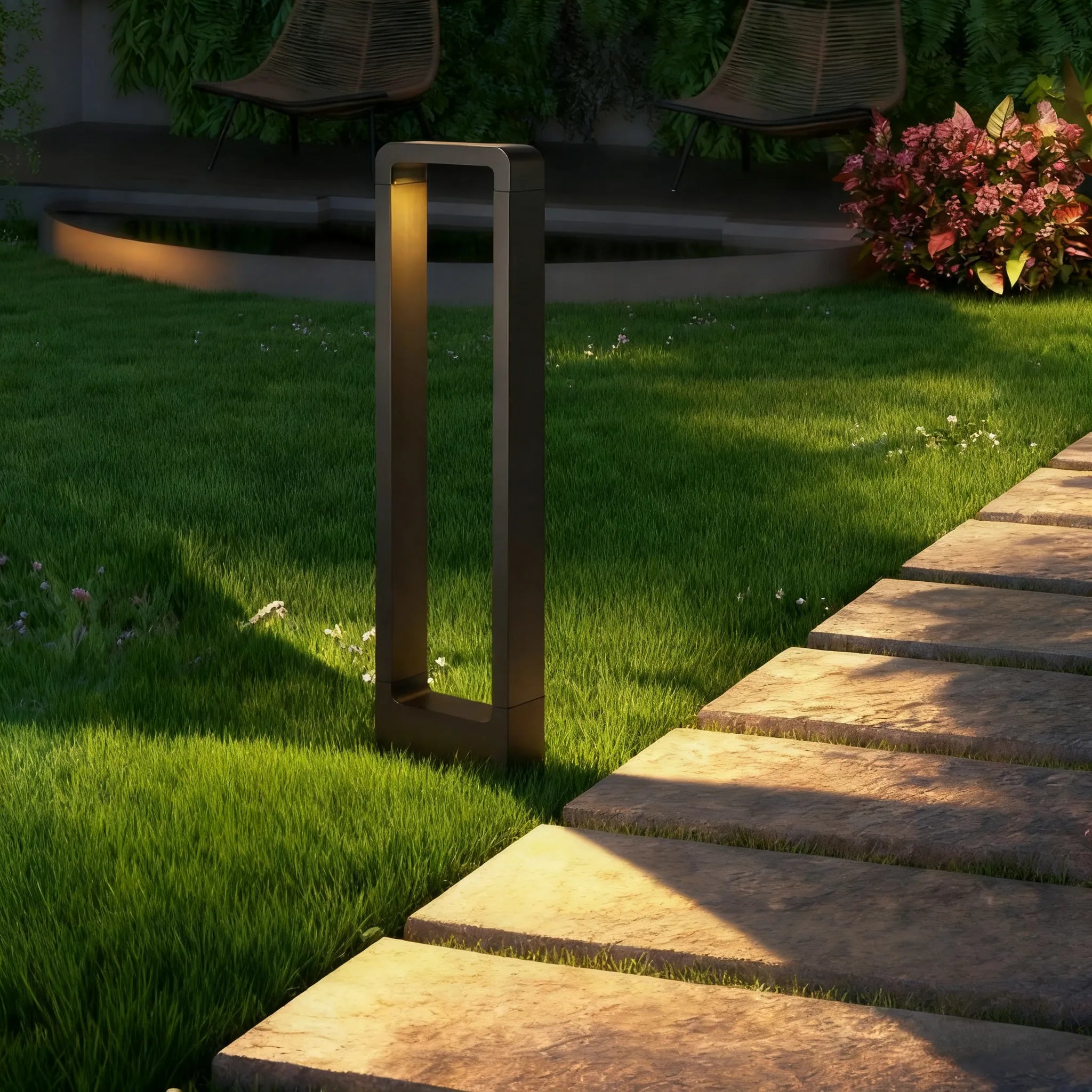 Black Metal LED Path Light – Outdoor Garden Lighting
