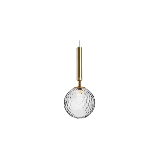 Lámpara colgante Vetro Modern Gold – Luminaria globular de vidrio y metal para comedor