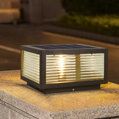 Irondale Modern Black Solar Pillar Light – Outdoor Lighting for Doorway/Path