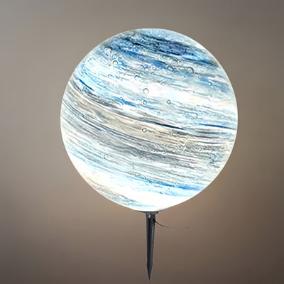Lámpara Solar de Jardín Exterior Lunara Nordic Planet de Metal Azul y Amarillo