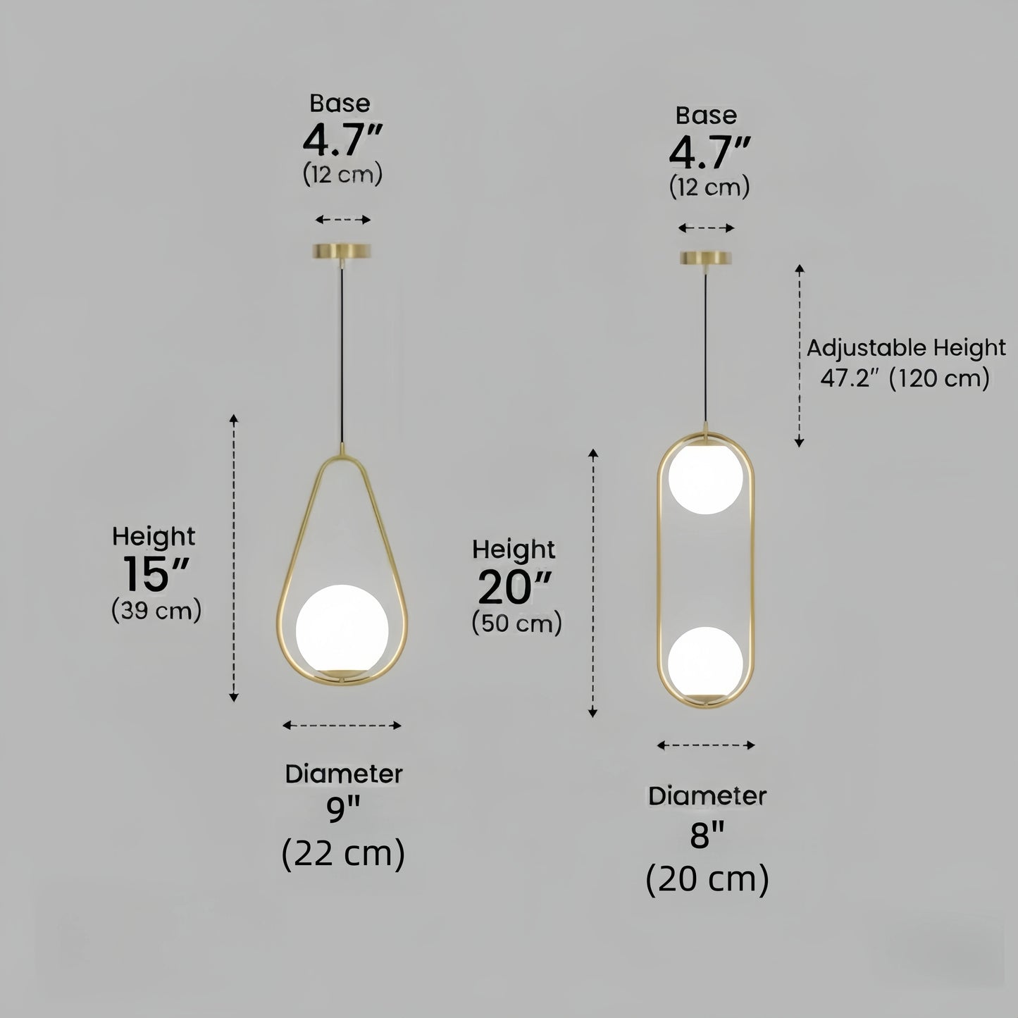 Velora Nordic Black/Gold Pendant Light in 5 Style for Dining Room/Living Room