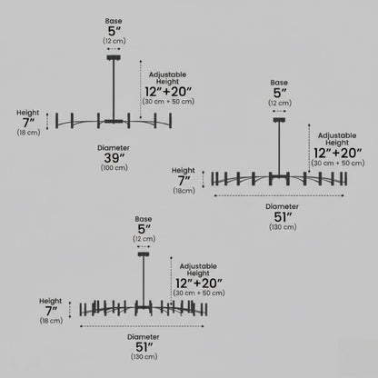 Nebula Modern Contemporary Candle Chandelier with Adjustable