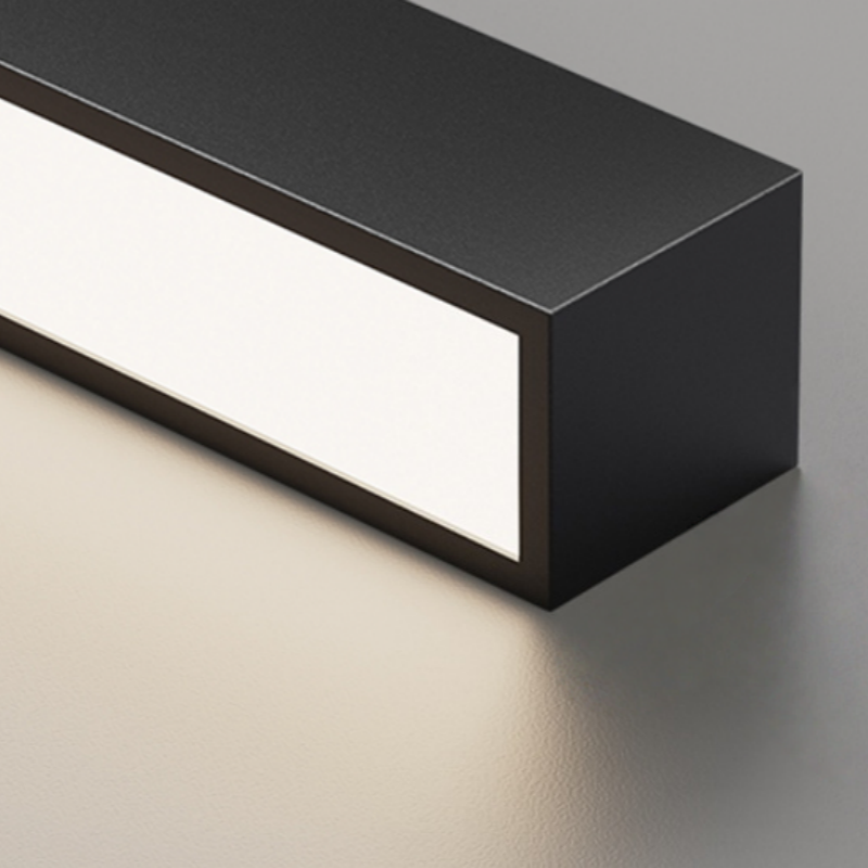 Lámpara de techo lineal Arcato - Minimalista, LED regulable negro