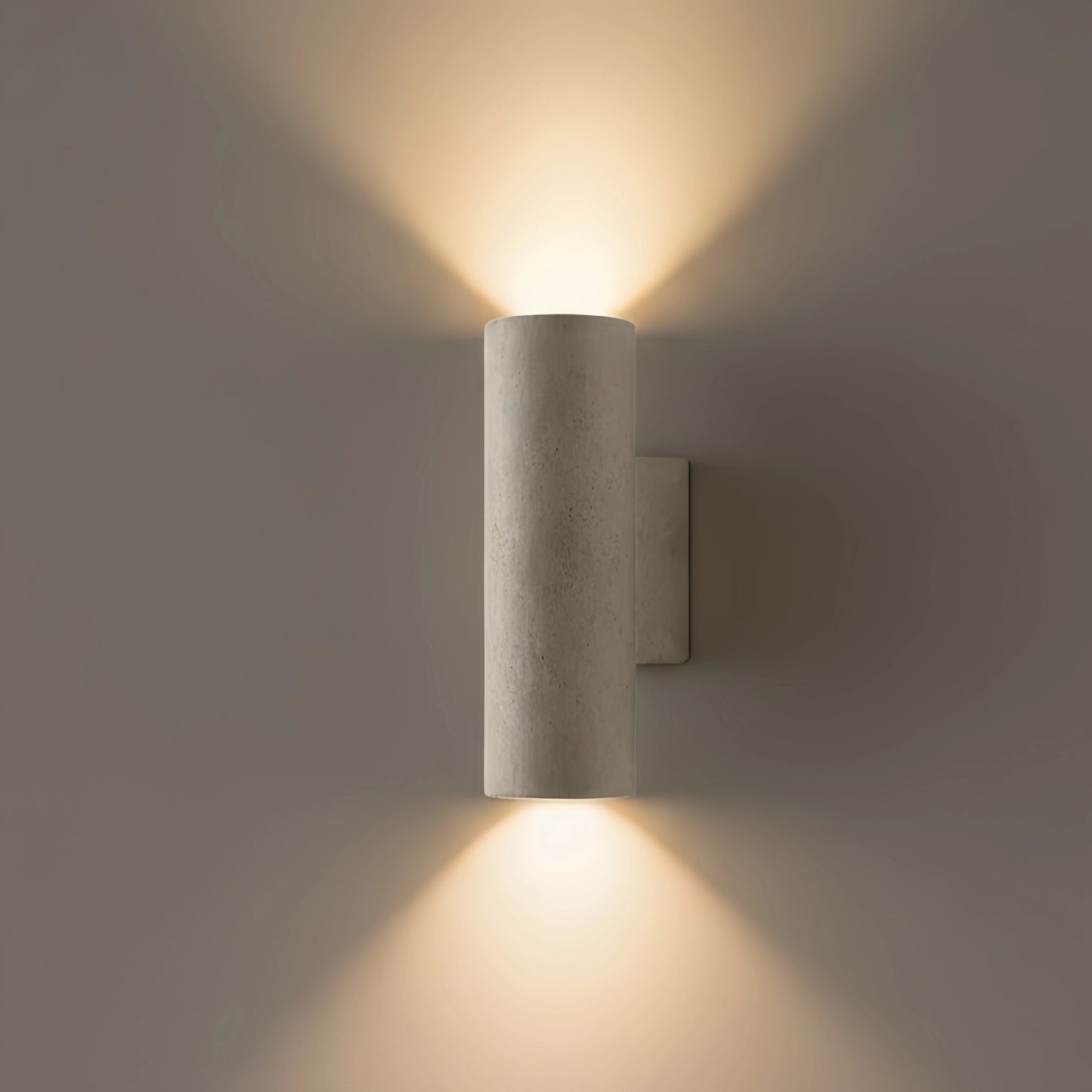 Lámpara de pared exterior Arcato - Moderna, cilíndrica de cemento blanco y negro