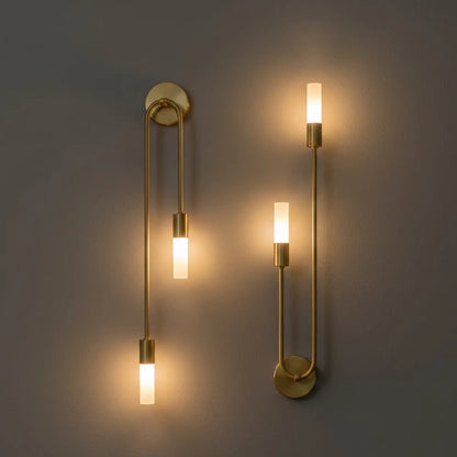 U-Shaped Linear Wall Light – Gold Metal for Bedroom/Living Room