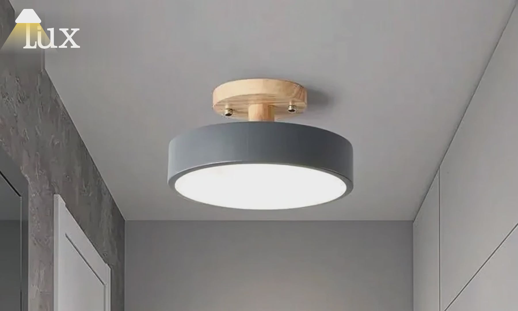 Lámpara de techo estilo Morandi de Morandia - Madera y acrílico blanco/rosa/verde para dormitorio
