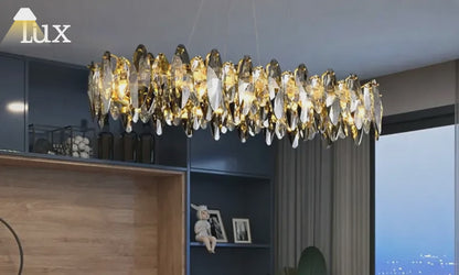 Excelis luxury Crystal Chandelier - Gold Metal for Bedroom/Dining Room