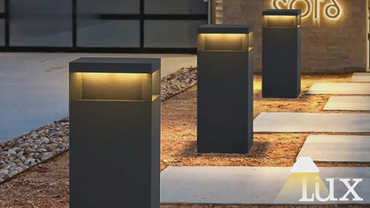 Arcato Modern Black Metal Solar Path Light – Outdoor Lamp for Courtyard/Walkway