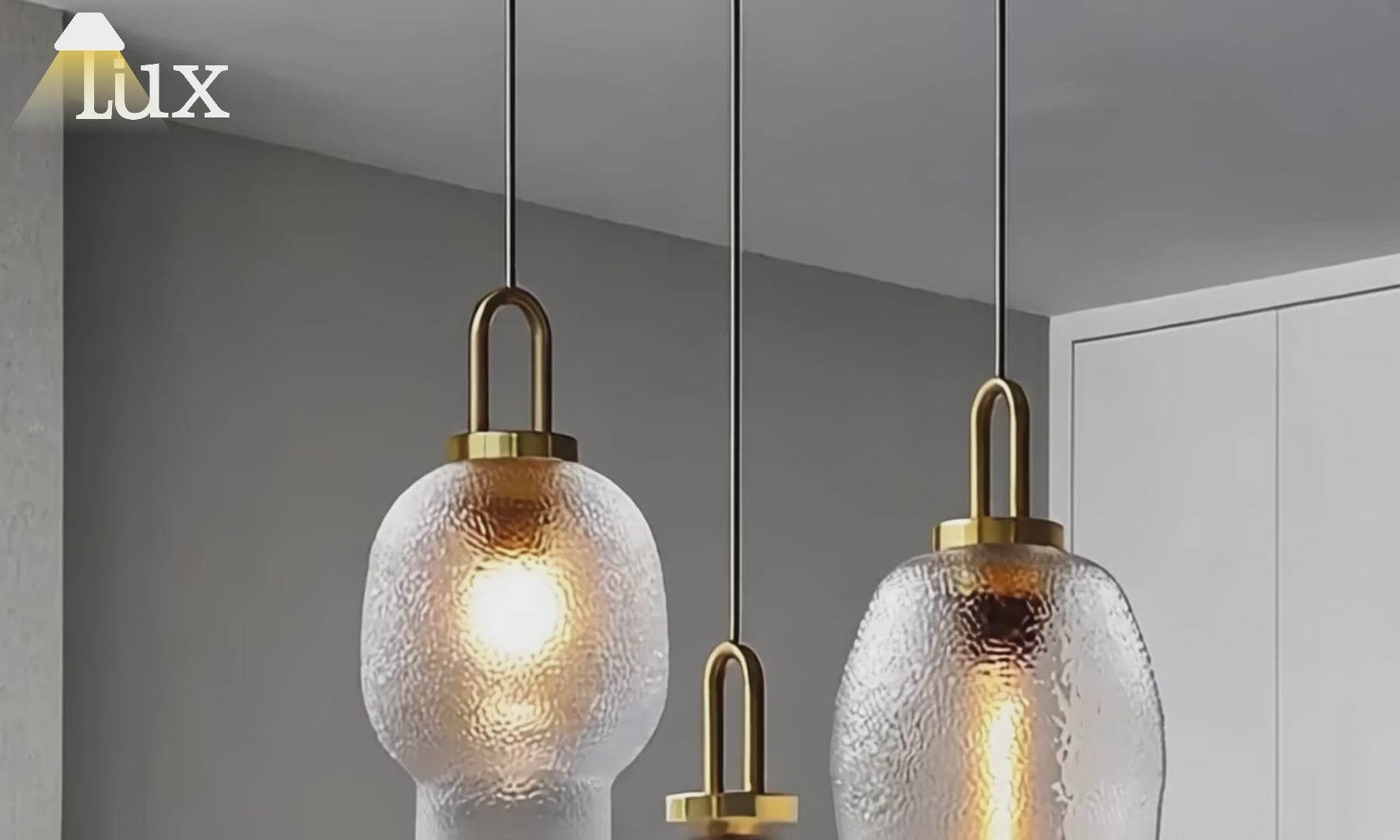 ALS249 Lámpara colgante industrial de cristal Vetro – Lámpara de metal transparente para cocina, 4 estilos