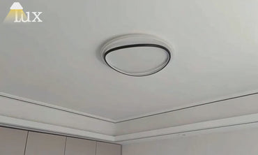 Velora Moderne Ring-Deckenleuchte – Dimmbar, Weiß/Schwarz, Metall, für Arbeitszimmer