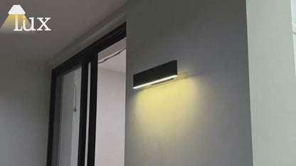 Arcato Modern Rectangular Wall Lamp for Bedroom – Black/Gold/Brown Metal