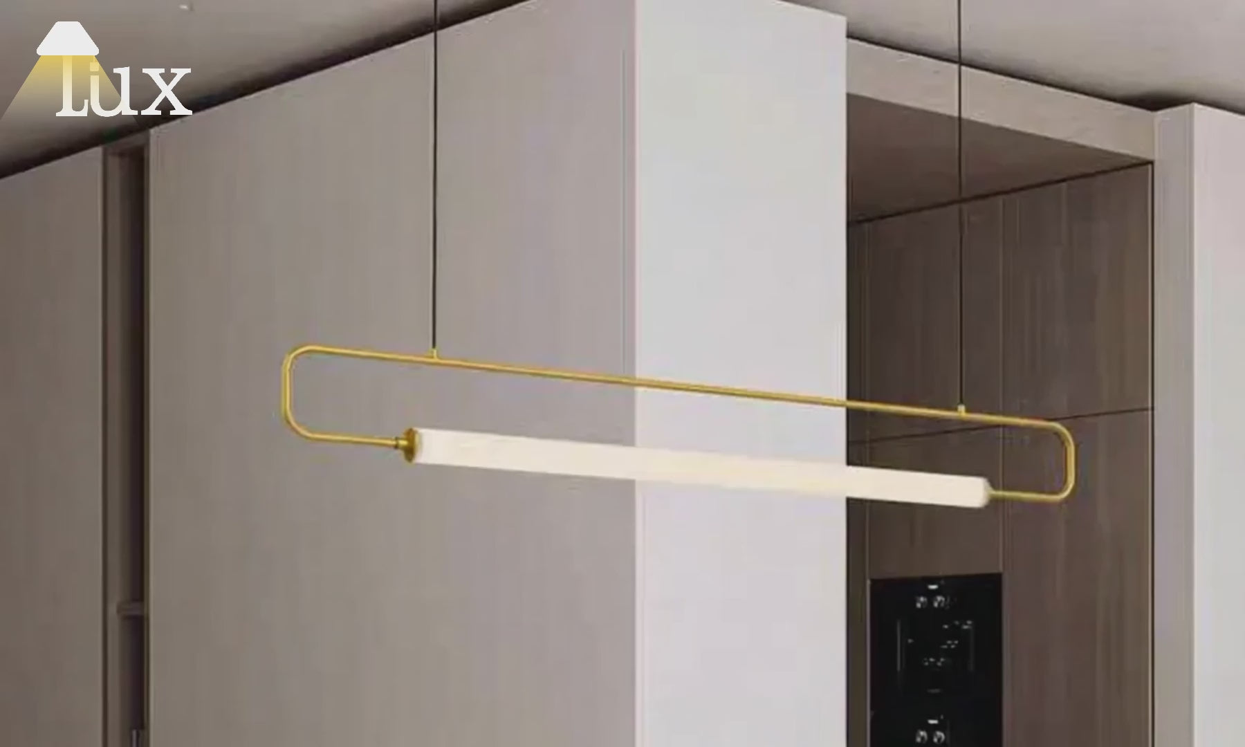 Lámpara colgante rectangular minimalista Arcato - Metal y acrílico para cocina