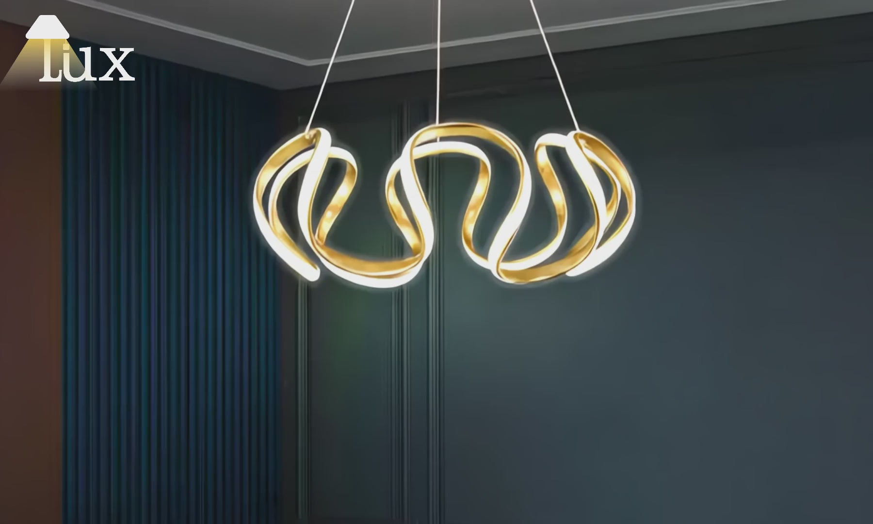 Excelis Modern Wave Pendant Light - Grey/Coffee/Gold for Dining Room