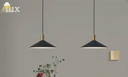 Irondale Modern Pendant Light - White/Black/Gold Metal/Acrylic for Bedroom