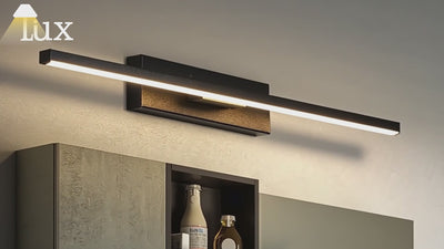 Lámpara de pared lineal moderna Arcato – Accesorio de metal blanco y negro para dormitorio