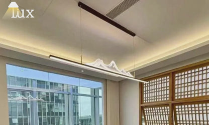 Arcato Modern Linear Pendant Light - Gold/Black Metal for Living Room