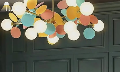 Nebula Modern Chandelier - Metal Frame with Glass Shades for Bedroom