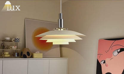 Crema Modern Metal Pendant Light — Black/White for Dining Room