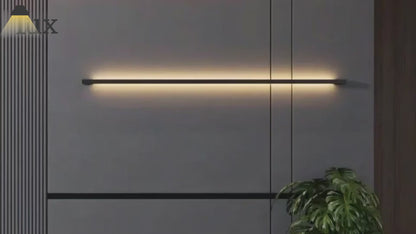 Arcato Modern Linear LED Wall Lamp – Black Wall-Mounted Light for Living Room