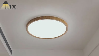 Lámpara de techo redonda moderna Zenno regulable – Madera/Acrílico para sala de estar
