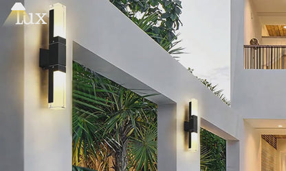 Arcato Modern Rectangle Wall Light - Black Metal for Garden/Outdoor Spaces