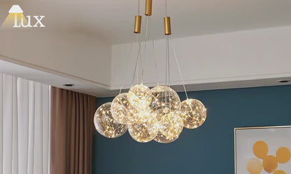 Nebula Designer Bubble Pendelleuchte – Klarglas für das Esszimmer