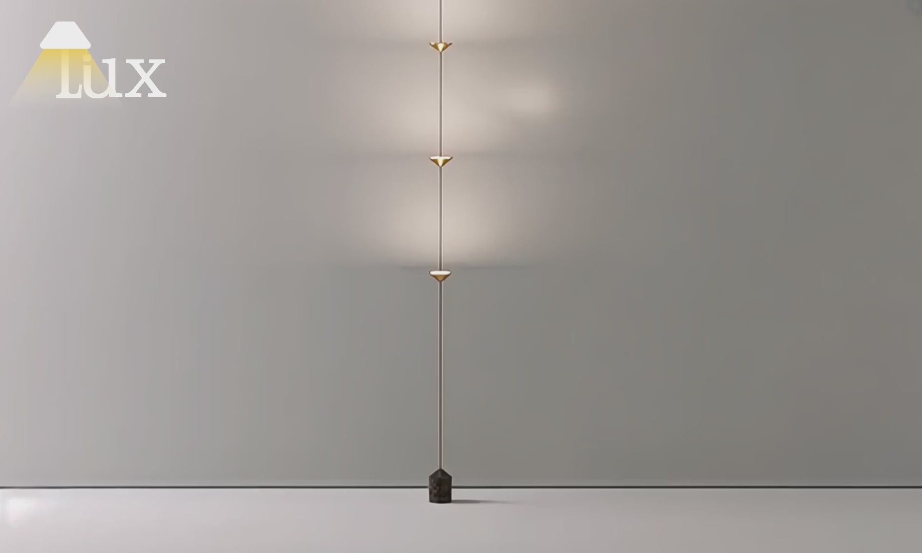 Lámpara de pie minimalista nórdica Arcato - Diseño lineal de 3 bombillas, de longitud completa