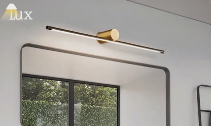 Arcato Minimalist Linear Vanity Light – Black/Gold Metal & Acrylic for Bathroom