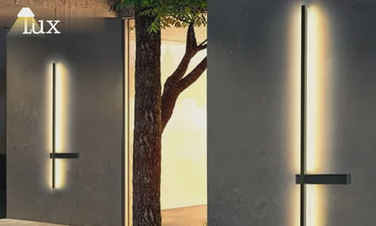Arcato Modern Linear LED Wall Lamp – Black Solar & Sensor Light Outdoor