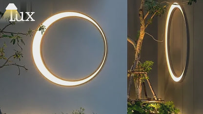 Lunara Art Deco LED Outdoor Wall Lamp – Metal Light for Garden/Corridor