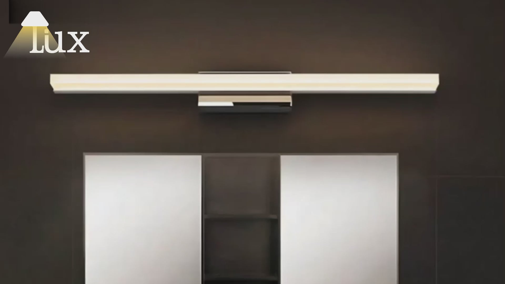 Lámpara de pared lineal minimalista Arcato para tocador – IP44 Metal en negro/cromo para baño