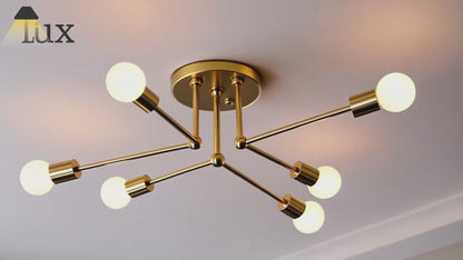 Nebula Royal Gold/Black LED Chandelier – Elegant Lighting for Living Room/Bedroom